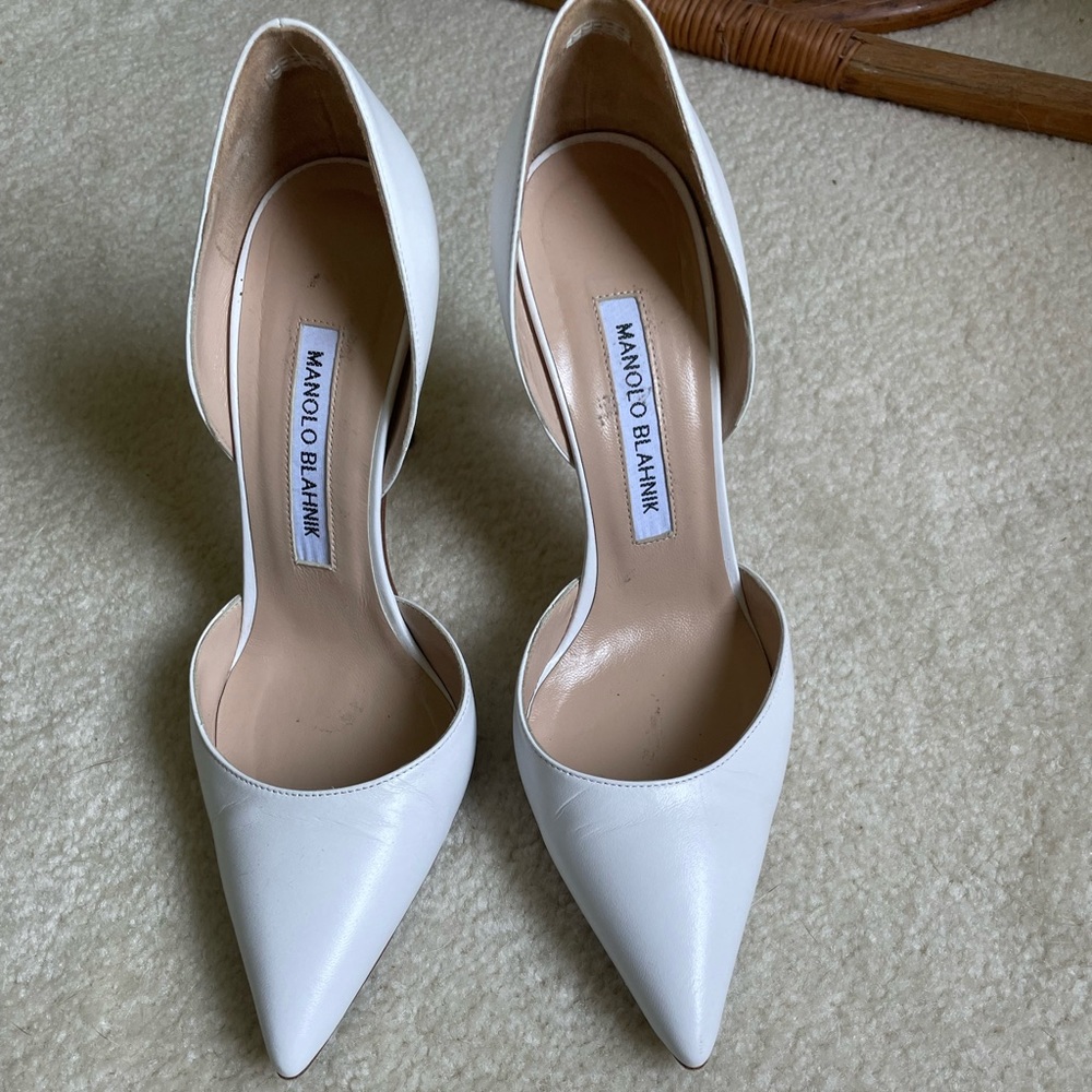 RARE Manolo Blahnik Tayler White 36.5